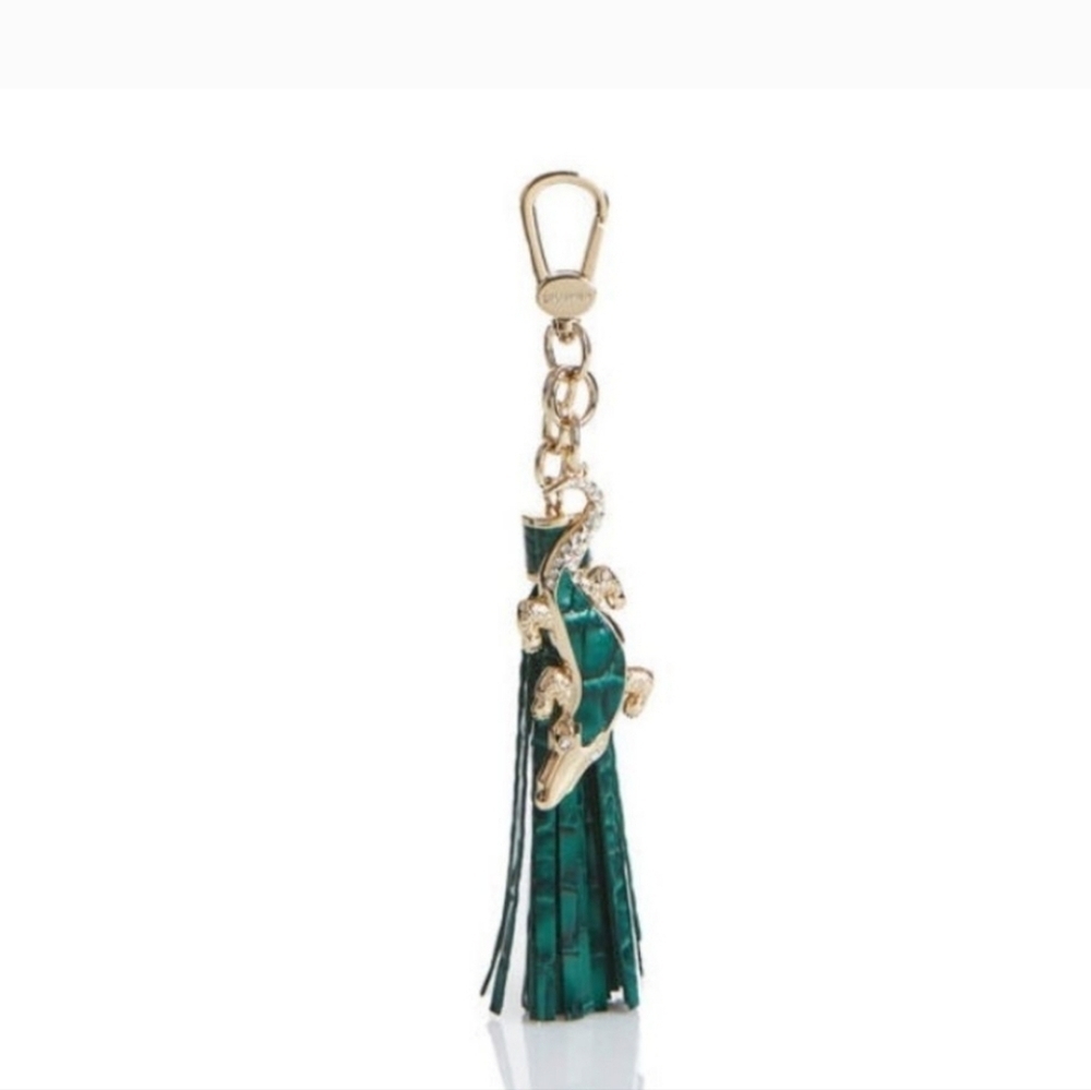 💚▪️Brahmin▪️ Emerald Melbourne Green croc Charm tassel Genuine Leather